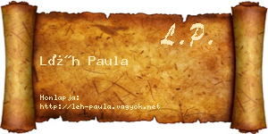 Léh Paula névjegykártya